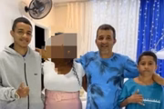 Samuel, Mateus e o pai estavam em uma moto na hora do acidente