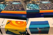 Um conjunto de pinturas e esculturas artísticas por R$ 12,4 mil