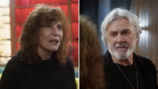 Foto colorida de Renata Sorrah e ZeCarlos Machado na novela Vai na Fé - Metrópoles