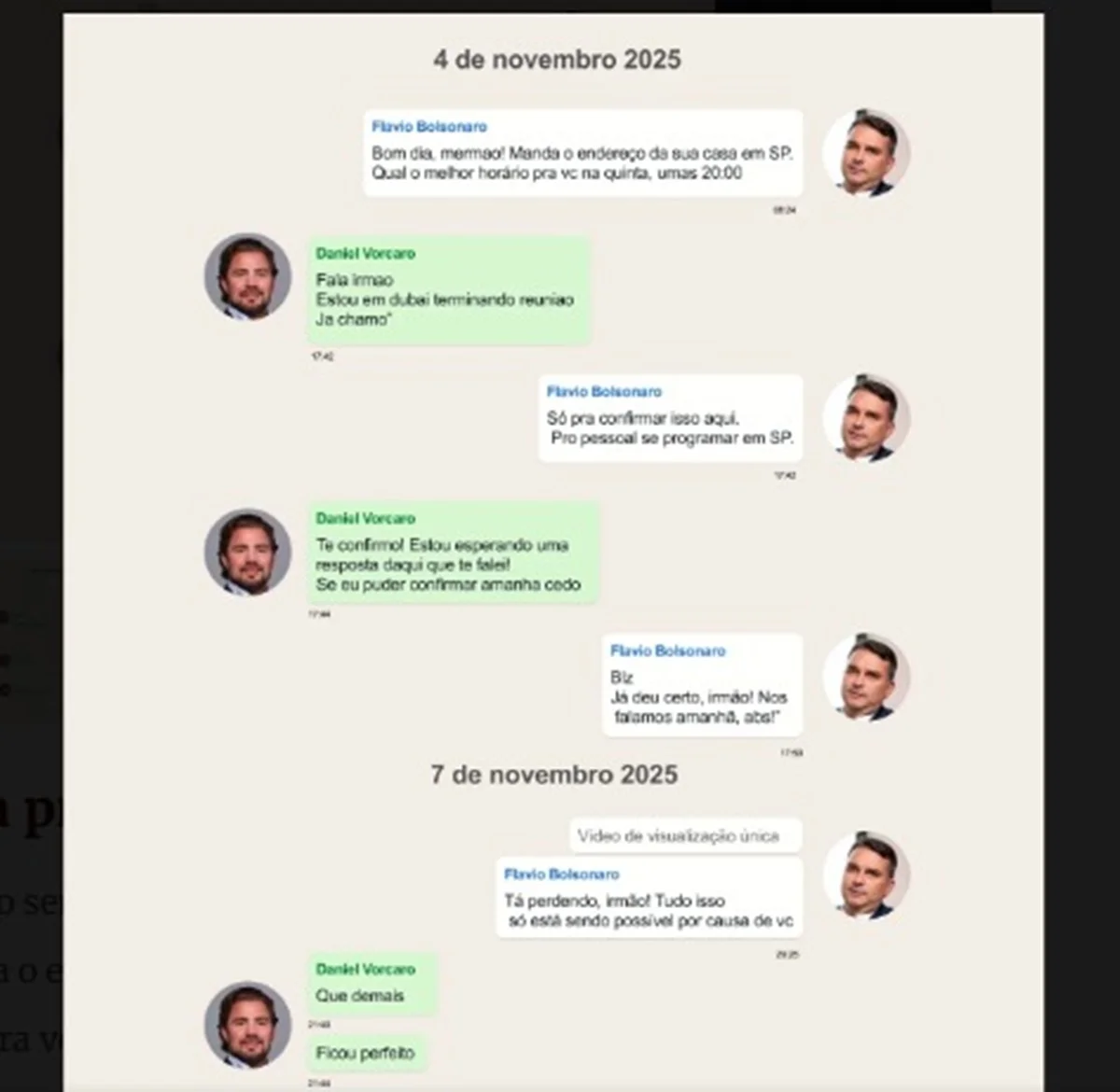 Flávio Bolsonaro e Vorcaro trocaram mensagens Flávio Bolsonaro e Vorcaro trocaram mensagens