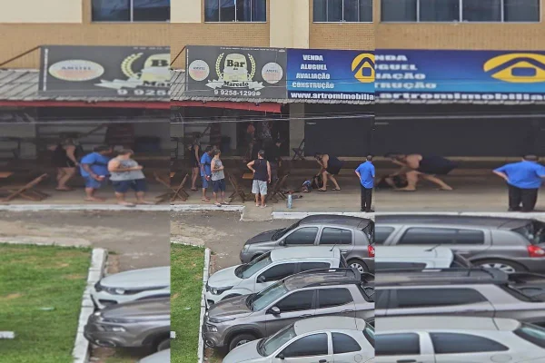 Homem caído no chão em bar de Sobradinho II