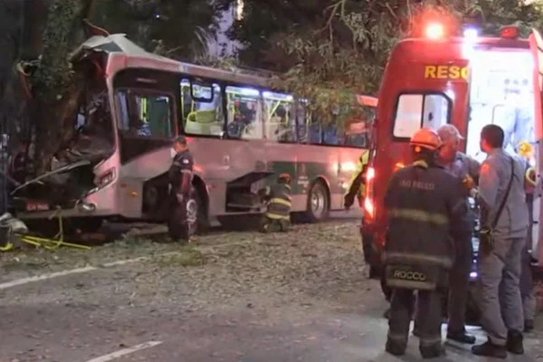 Ônibus bate em árvore e deixa 19 feridos na zona sul de SP