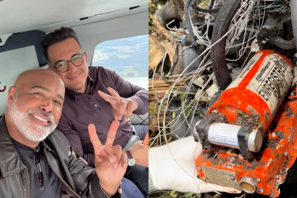 Caixa-preta do helicóptero em que estava Rick Sollo e Bruno Avelar é encontrada em meio aos destroços