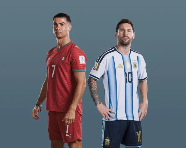 Cristiano Ronaldo, de Portugal, e Lionel Messi, da Argentina