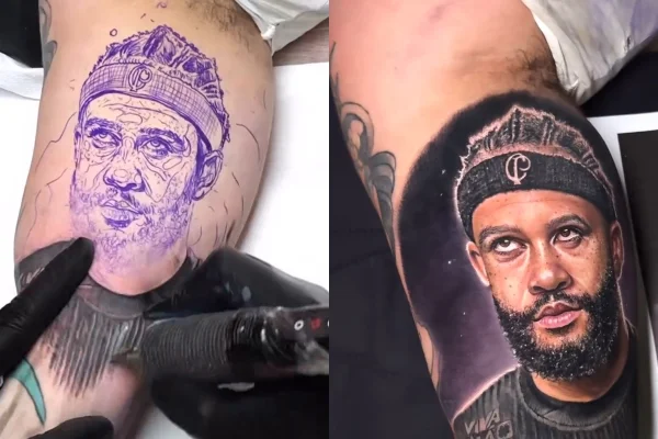 Tatuagem de Memphis Depay, jogador do Corinthians - Metrópoles