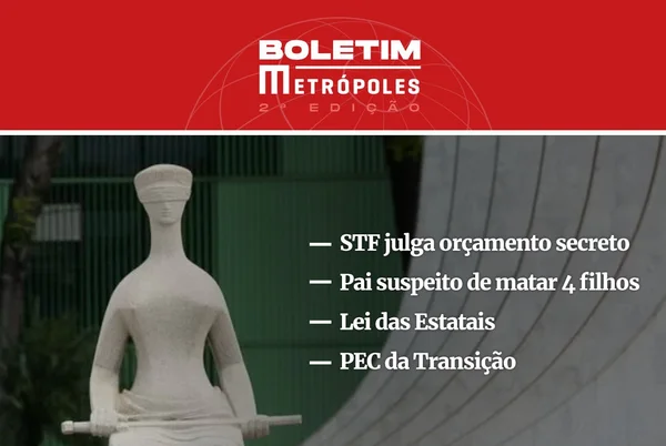 Imagem colorida do STF, um dos destaques do Boletim Metrópoles de 14/12/2022