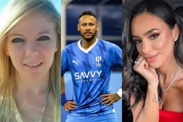 Montagem colorida de Gabriella Gaspar, Neymar e Bruna Biancardi - Metrópoles