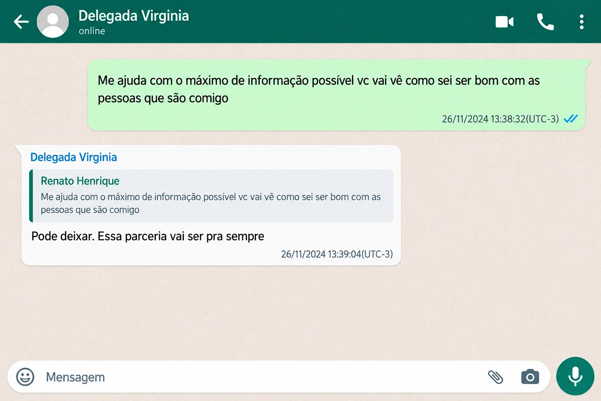 A delegada manteve uma relação de colaboração com o líder do PCC A delegada manteve uma relação de colaboração com o líder do PCC