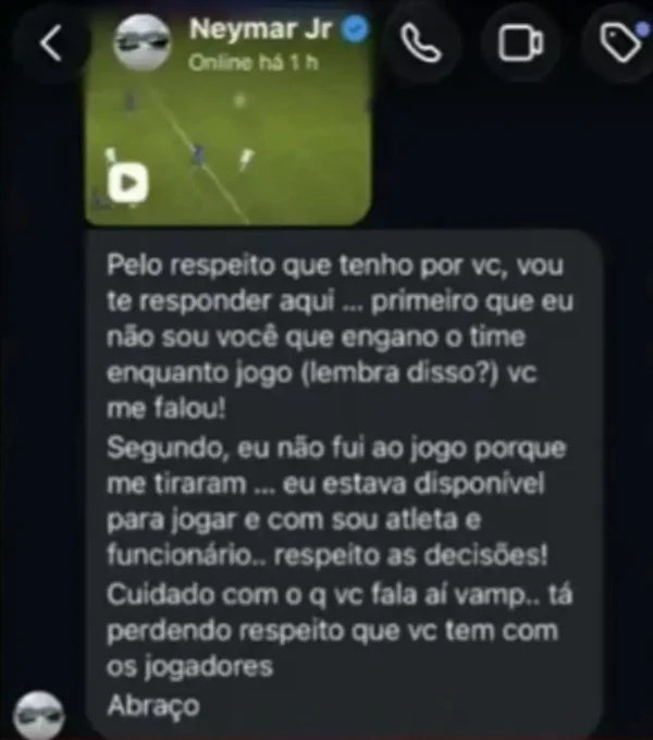 Neymar rebate Vampeta após críticas: “Cuidado” - destaque galeria Neymar rebate Vampeta após críticas: “Cuidado” - destaque galeria