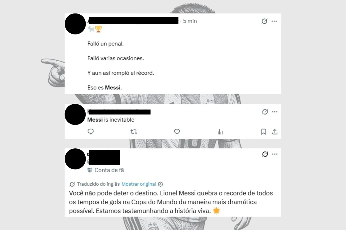 Torcedores exaltam Messi após gol e recorde histórico em Copas - imagem 2 Torcedores exaltam Messi após gol e recorde histórico em Copas - imagem 2