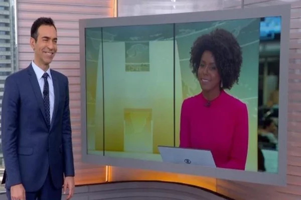 Maju Coutinho cita Xibom Bombom ao vivo no Jornal Hoje
