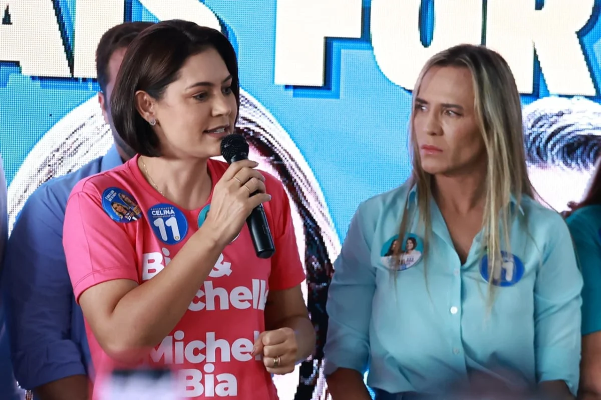 Celina Leão e Michelle Bolsonaro em evento de campanha nesta segunda-feira (28/9) Celina Leão e Michelle Bolsonaro em evento de campanha nesta segunda-feira (28/9)