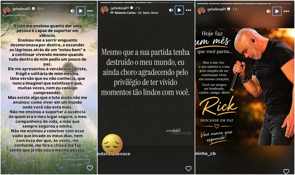 Viúva de Rick fala sobre dor do luto um mês após acidente: “Tira o chão” - imagem 1 Viúva de Rick fala sobre dor do luto um mês após acidente: “Tira o chão” - imagem 1