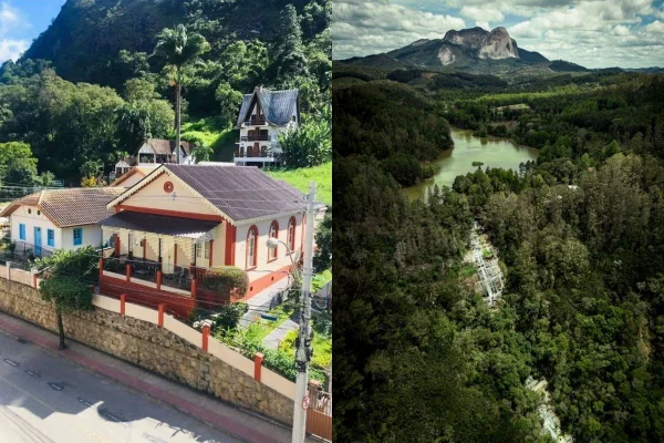 montagem colorida com fotos da cidade Domingos Martins