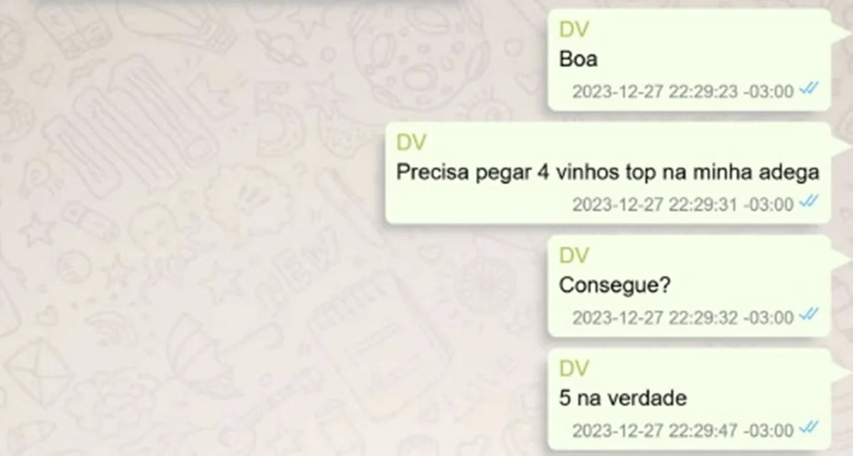 Vorcaro instrui quantos e quais vinhos devem ser servidos Vorcaro instrui quantos e quais vinhos devem ser servidos