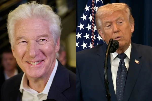 Montagem de imagens mostra Richard Gere (à esquerda) e Donald Trump (à direita) - Metrópoles