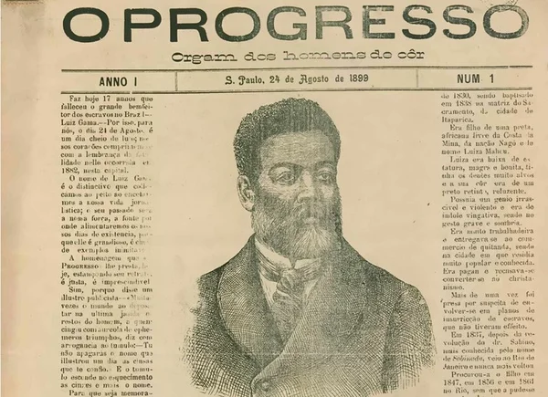 Primeira edição do jornal “O Homem de Côr”, com Luiz Gama na capa