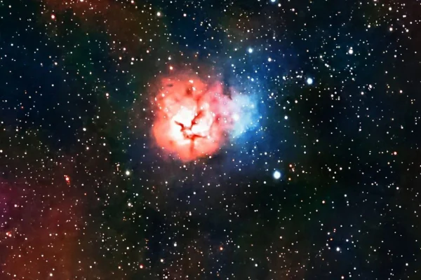 Imagem colorida mostra região no espaço onde cientistas encontraram açúcar. Metrópoles