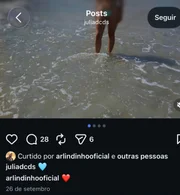 Arlindinho deixou curtidas e comentários no post da morena. Arlindinho deixou curtidas e comentários no post da morena.