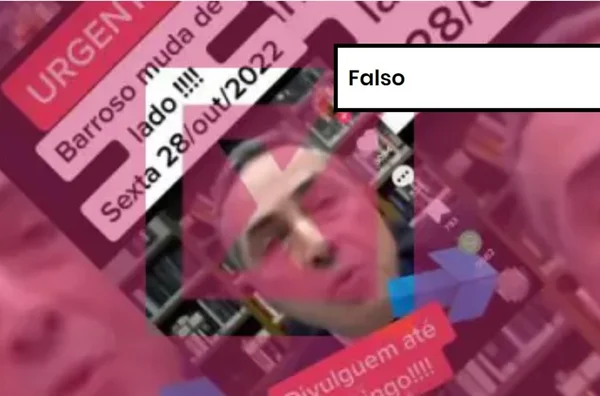 Imagem colorida de postagem falsa sobre ministro do STF