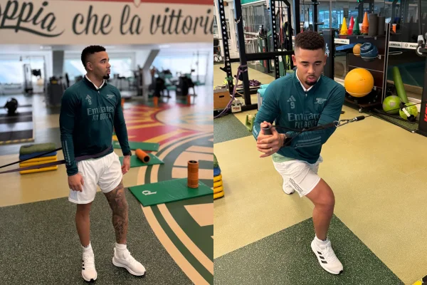 Foto colorida de Gabriel Jesus, atacante do Arsenal - Metrópoles