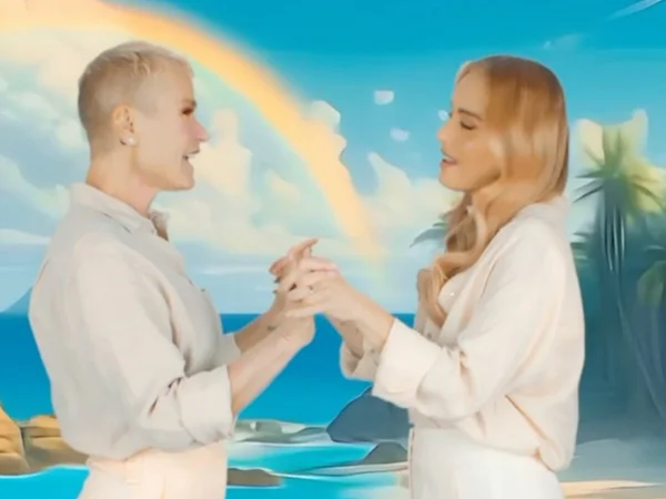 Xuxa e Angélica gravam clipe juntas e mostram bastidores nas redes
