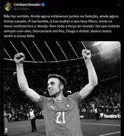 Cristiano Ronaldo Lamenta a morte do jogador