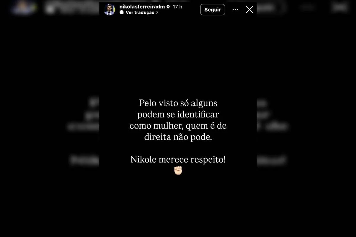Reação de Nikolas Ferreira após sentença condená-lo a pagar R$ 200 mil em indenização por dano moral coletivo por fala considerada transfóbica Reação de Nikolas Ferreira após sentença condená-lo a pagar R$ 200 mil em indenização por dano moral coletivo por fala considerada transfóbica