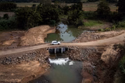 Acesso provisório após queda da ponte da RS-348