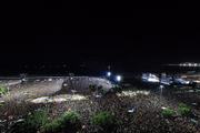 A cantora americana Lady Gaga se apresenta no palco durante um grande show gratuito na Praia de Copacabana em 03 de maio de 2025, no Rio de Janeiro, Brasil A cantora americana Lady Gaga se apresenta no palco durante um grande show gratuito na Praia de Copacabana em 03 de maio de 2025, no Rio de Janeiro, Brasil