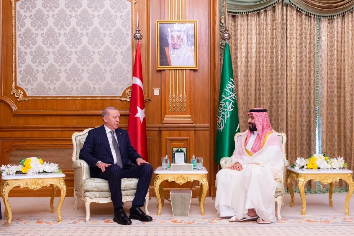 Presidente da Turquia, Recep Tayyip Erdoğan, e príncipe da Arábia Saudita, Bin Salman Presidente da Turquia, Recep Tayyip Erdoğan, e príncipe da Arábia Saudita, Bin Salman