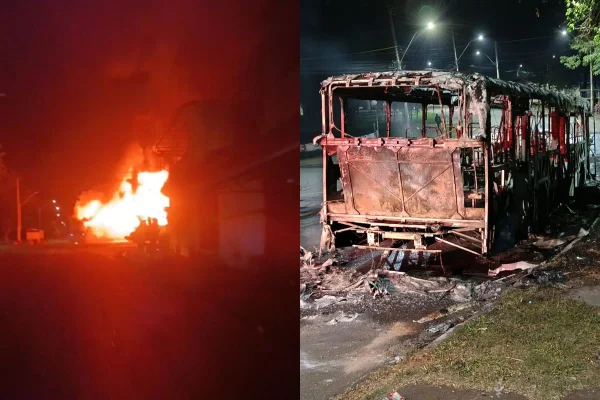 Confronto com a PM aconteceu por volta das 21h em Piracicaba. Operação do transporte público foi afetada pelo incêndio ao veículo - Metrópoles