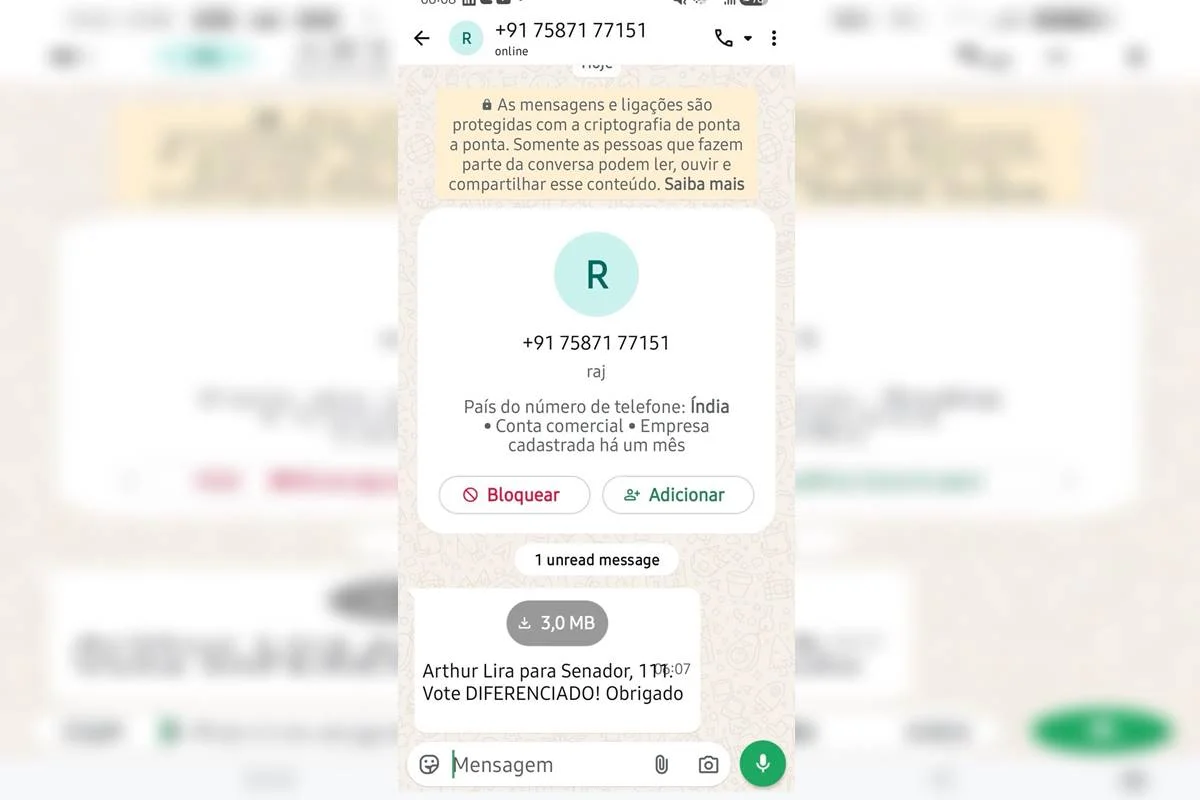 Número com DDD da Índia pede voto a Arthur Lira - imagem 1 Número com DDD da Índia pede voto a Arthur Lira - imagem 1