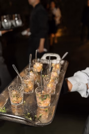Entre as delícias da noite, foi servido um refrescante ceviche 