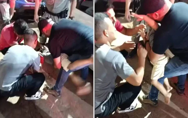 imagem colorida criança salva pm engasgo