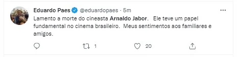 Amigos famosos lamentam morte de Arnaldo Jabor; veja a repercussão - imagem 5 Amigos famosos lamentam morte de Arnaldo Jabor; veja a repercussão - imagem 5