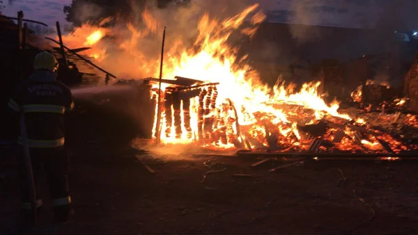 Vídeo: incêndio se alastra rapidamente e destrói madeireira em Goiás