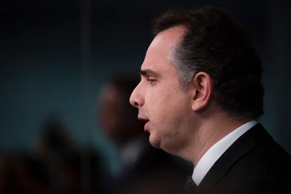 Presidente do Senado, Rodrigo Pacheco, fala com à imprensa sobre a reunião de hoje a tarde com os ministros Haddad, Pacheco e os líderes do governo
