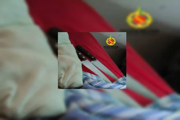 Duas facas com homem que descumpriu medida protetiva após praticar roubo no DF