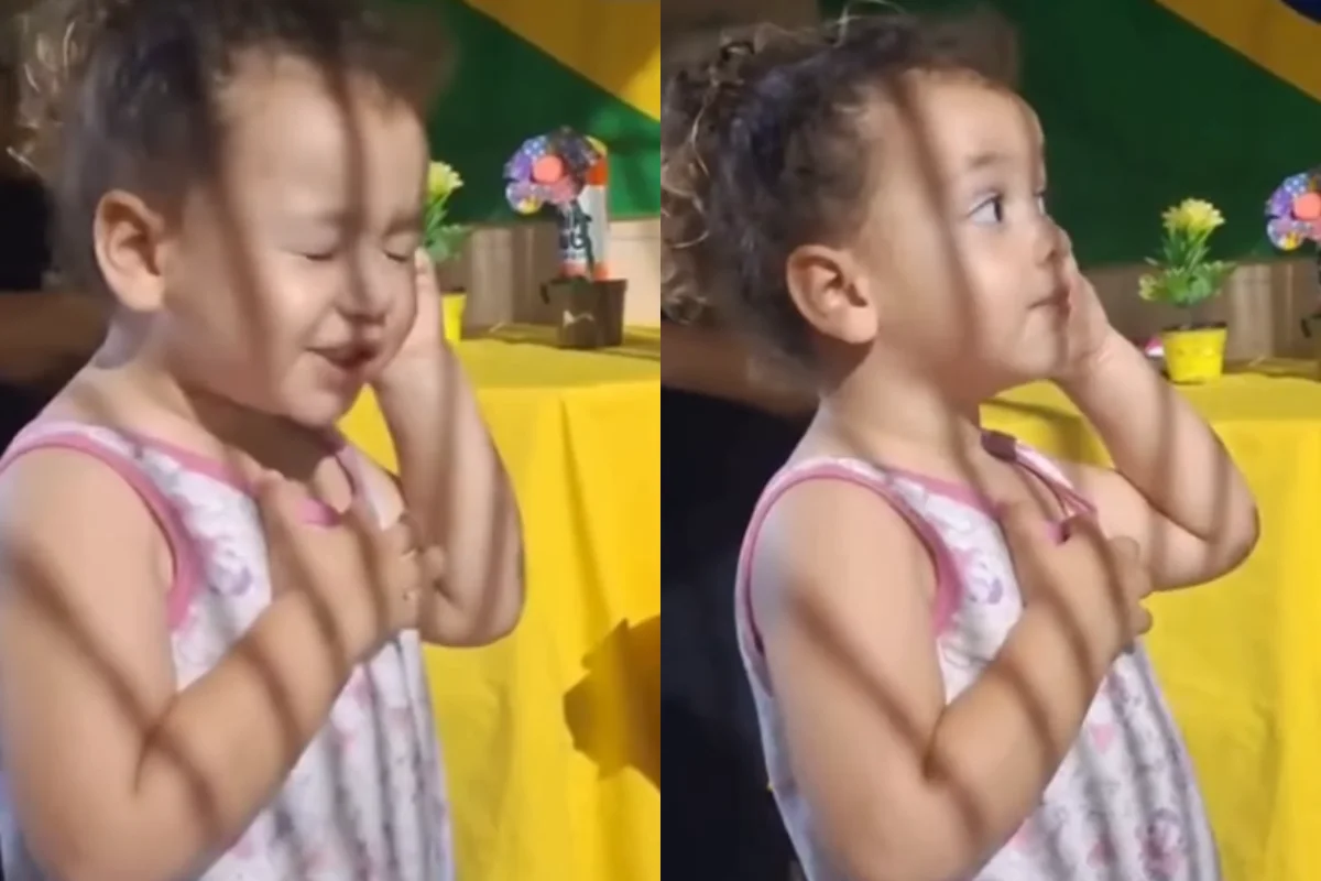 Menina de 3 anos conquista a internet com versão espontânea do Hino Nacional