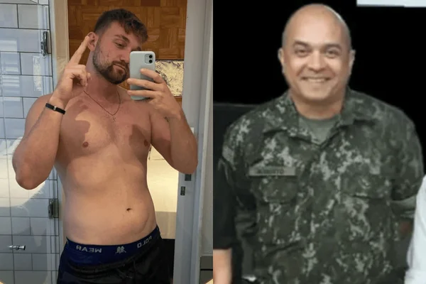 Imagem colorida de dois suspeitos de matar e ocultar o corpo da estudante trans Carmen de Oliveira Alves - Metrópoles