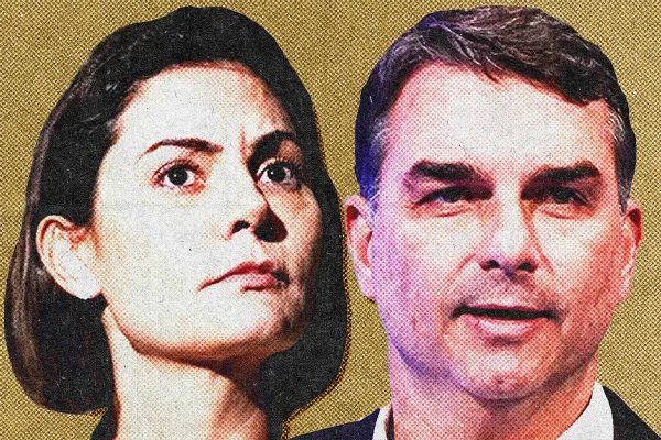 Flávio Bolsonaro e Michelle Bolsonaro