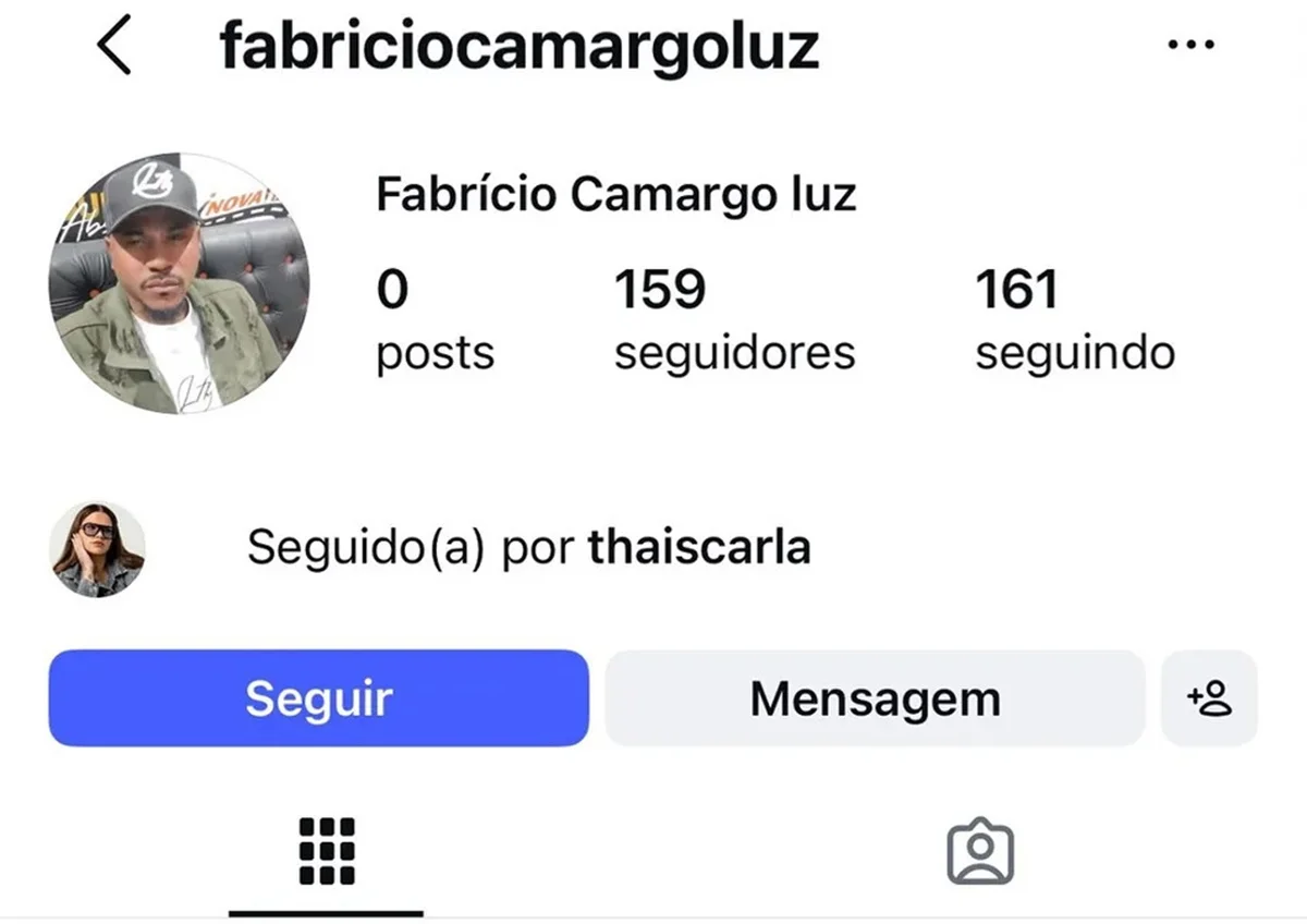 Thais Carla e Fabrício Camargo Luz estariam vivendo um affair há pouco mais de um mês Thais Carla e Fabrício Camargo Luz estariam vivendo um affair há pouco mais de um mês