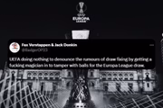 "A UEFA não está fazendo nada para denunciar os rumores de manipulação de resultados, colocando um mágico para adulterar as bolas do sorteio da Europa League". "A UEFA não está fazendo nada para denunciar os rumores de manipulação de resultados, colocando um mágico para adulterar as bolas do sorteio da Europa League".