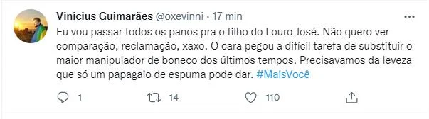 Web estranha reação de Ana Maria Braga com filho de Louro José - imagem 5 Web estranha reação de Ana Maria Braga com filho de Louro José - imagem 5