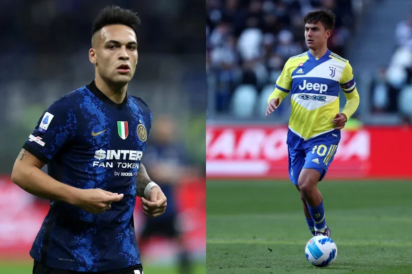 Lautaro Martinez e Dybala se enfrentam hoje no clássico entre Inter de Milão de Juventus