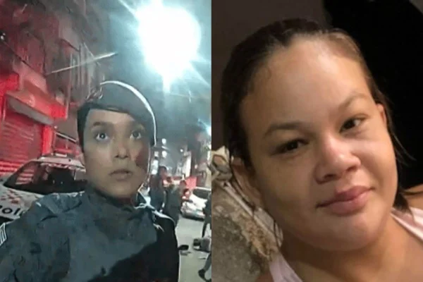 Imagem colorida da policial Yasmin Cursino, que efetuou disparo que matou Thawanna da Silva Salmázio. Metrópoles