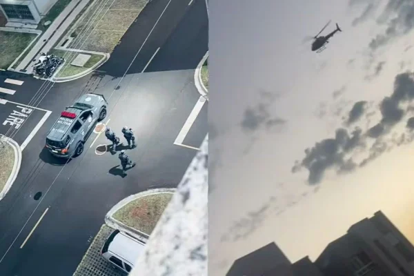 Policiais militares no meio da rua em operação contra casas de apostas - Metrópoles