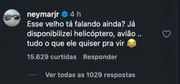 Neymar debocha de jornalista após desafio para x1: "Está falando ainda?"