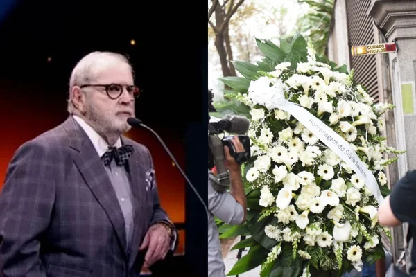 Silvio Santos manda coroa de flores para velório de Jô Soares em SP